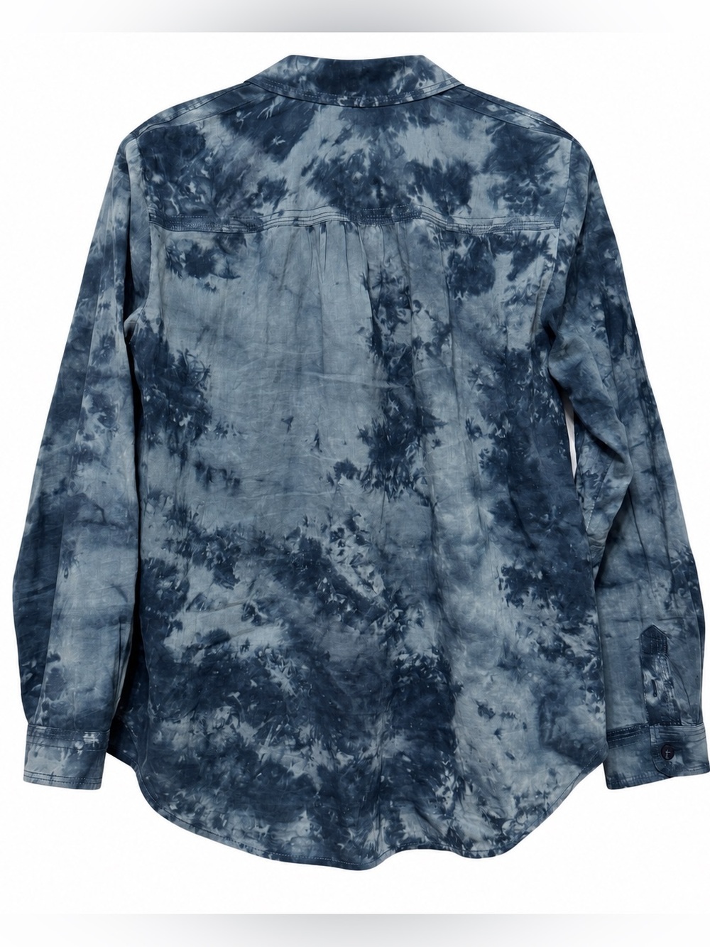 🦋 Pilcro & The Letterpress| Blue Tie Dye Button Down Shirt Size Medium - Picture 2 of 6